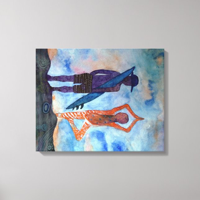 Cooler Yoga Surf Sunset Single drucken Leinwanddruck (Vorderseite)