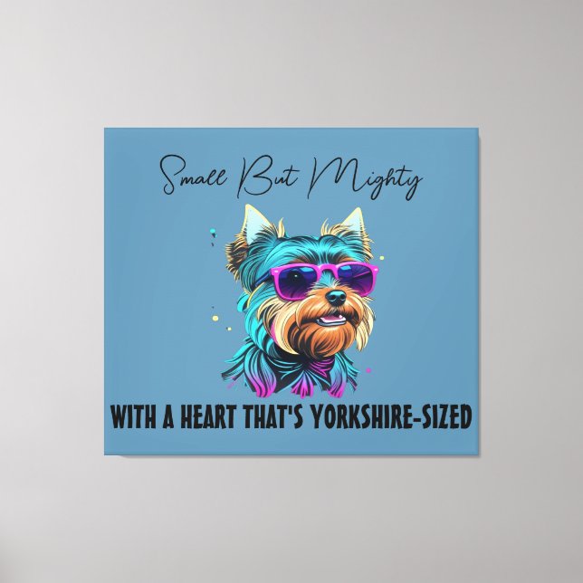 Cooler Yorkie Hund mit Sonnenbrille Leinwanddruck (Vorderseite)