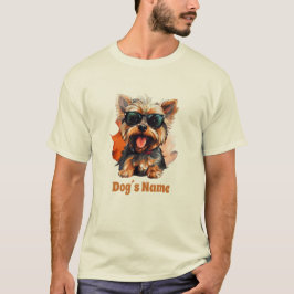 Cooler Yorkshire-Terrier mit Sonnenbrille T-Shirt