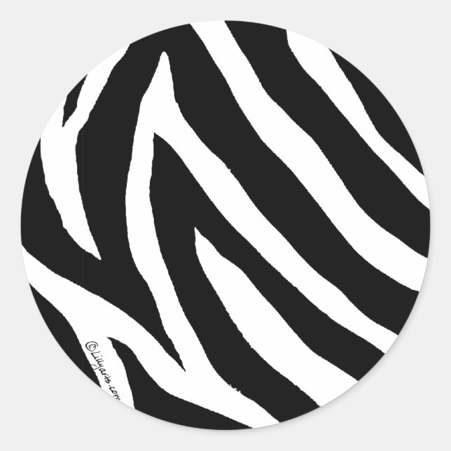 Cooler Zebra-Streifen Runder Aufkleber (Vorderseite)