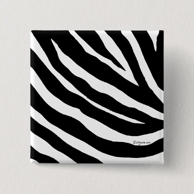 Cooler Zebra Stripes quadratisches Button (Vorderseite)