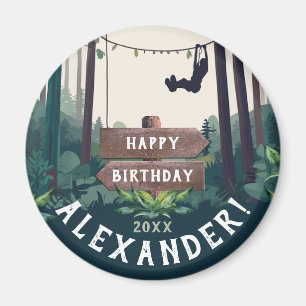 Cooler Ziplinenwald Abenteuer Botanisches Magnet