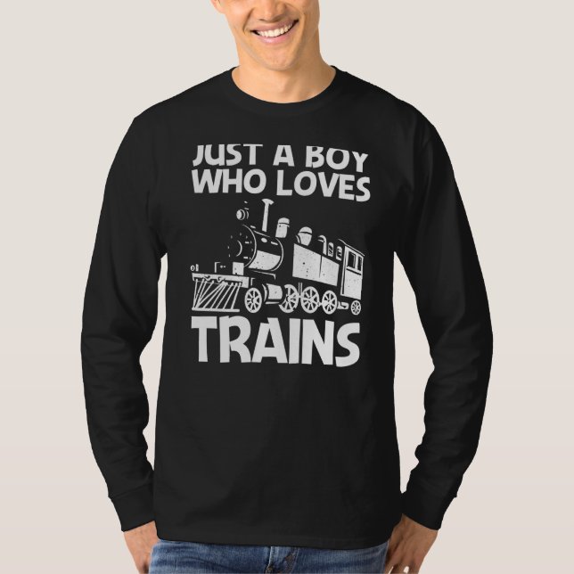 Cooler Zug für Jungen Kinderzug Lokomotivbahn T-Shirt (Vorderseite)