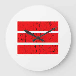 Cooles 3-zeiliges Symbol   Einheitlichkeit und Har Große Wanduhr