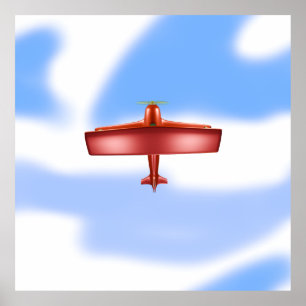 Cooles Abenteuerliches Fliegendes Rotes Doppeldeck Poster