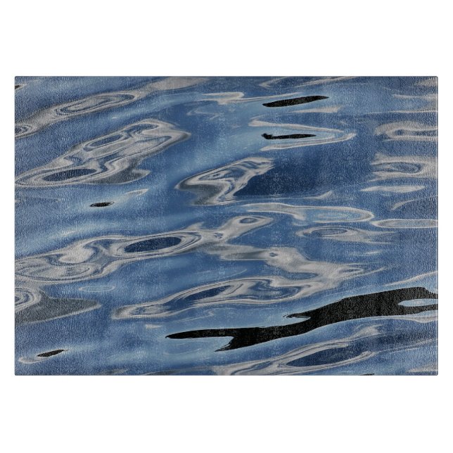 Cooles abstraktes blaues Muster Schneidebrett (Vorderseite)