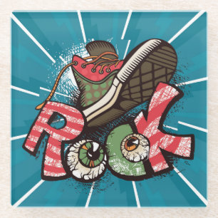 Cooles Abstraktes Grunge Rock Poster Glasuntersetzer