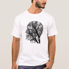 Cooles Abstraktes T-Shirt mit  Brain Tree Head