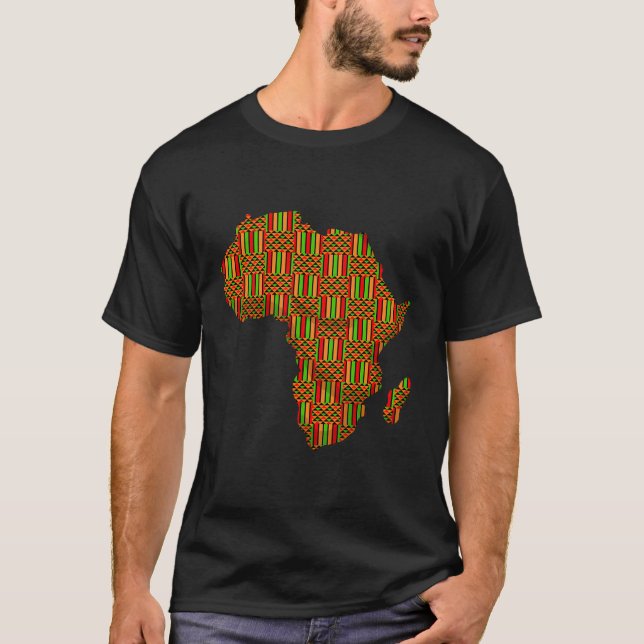 Cooles Afrika Karte Kente Tuch Geschenk für Männer T-Shirt (Vorderseite)