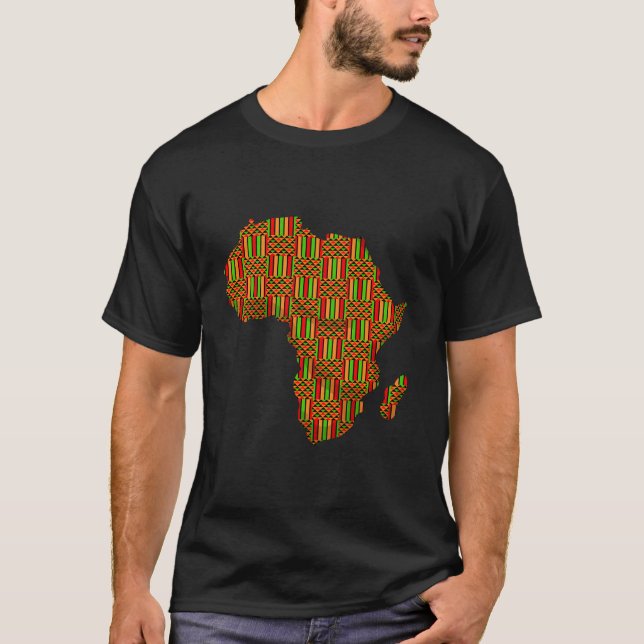 Cooles Afrika Karte Kente Tuch Geschenk für Männer T-Shirt (Vorderseite)