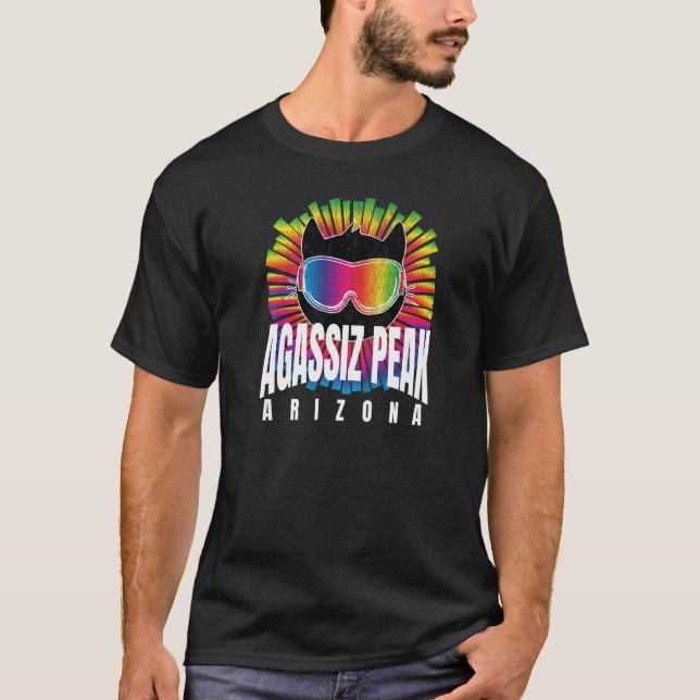 Cooles Agassiz Peak AZ Niedliche Kitty Cat Ski Gog T-Shirt (Vorderseite)