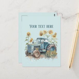 Cooles altes Land-Traktor wird Text hinzugefügt Postkarte