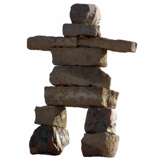 Cooles amerikanisches Inukshuk-2-Geschenk Fotoskulptur Schlüsselanhänger (Vorne)