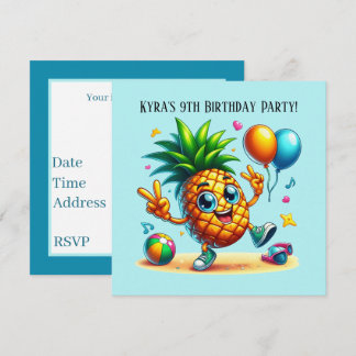 Cooles Ananas-Party zum Geburtstag Einladung