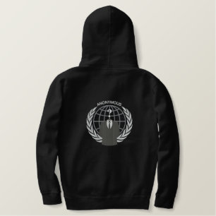 Cooles anonymes Logo Große Stickerei Bestickter Hoodie