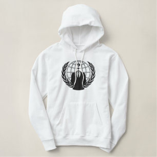 Cooles anonymes Logo Große Stickerei Bestickter Hoodie
