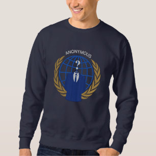 Cooles anonymes Logo Große Stickerei Besticktes Sweatshirt