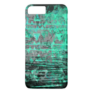 Cooles Aqua und grauer Stammes- DreieckeGrunge Case-Mate iPhone Hülle