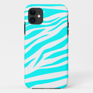 Cooles Aqua/weißer Zebra-Druck - iPhone 5 Fall 11 Hülle