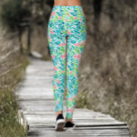 Cooles Aquamarines botanisches Muster Leggings<br><div class="desc">Diese coolen künstlerischen Leggings haben ein farbenfrohes Wasserfarbenmuster mit blumenbotanischen Mustern mit grünen und aquamarinen Blätter und Pflanze rosa Blume. Cool für kreative Menschen,  die Sport,  Laufen,  Joggen,  Yoga oder einfach nur einen Spaziergang in der Natur Liebe. Sie werden einfach deinen Tag aufheitern. Bestelle noch heute!</div>