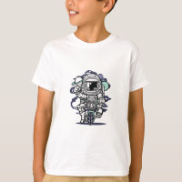 Cooles Astronauten-Fahrrad-T-Shirt für den Weltrau