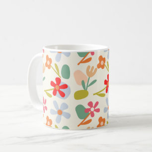 Cooles Aussehen des Abstrakten Blumenmusters Kaffeetasse