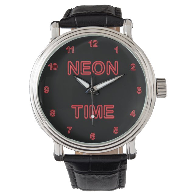Cooles Aussehen simulierte Neon-Zahl Armbanduhr (Vorderseite)