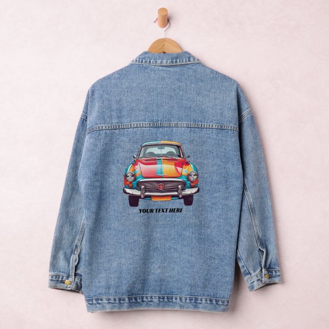Cooles Auto - Text hinzufügen Jeansjacke (Hangar)