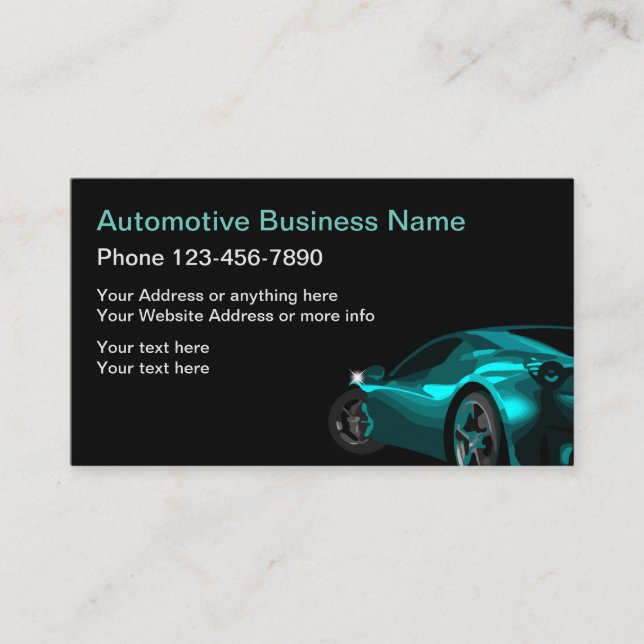Cooles Automobilthema Visitenkarte (Vorderseite)