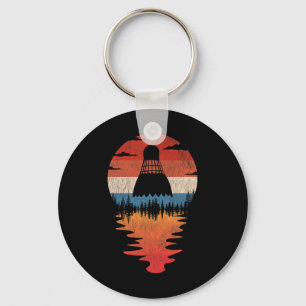 Cooles Badminton Retro Vintage Sonnenuntergangssti Schlüsselanhänger