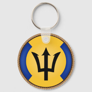 Cooles Barbados-Flaggen-Siegel Schlüsselanhänger