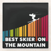 Cooles Barcode Design Bester Skifahrer auf dem Ber