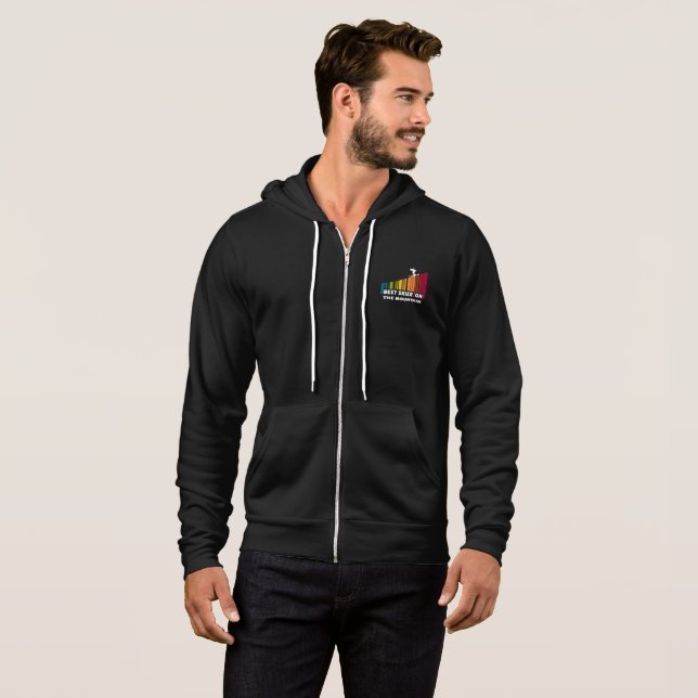 Cooles Barcode Design Bester Skifahrer auf dem Ber Hoodie (Vorne ganz)