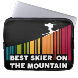 Cooles Barcode Design Bester Skifahrer auf dem Ber Laptopschutzhülle