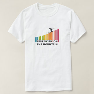 Cooles Barcode Design Bester Skifahrer auf dem Ber T-Shirt