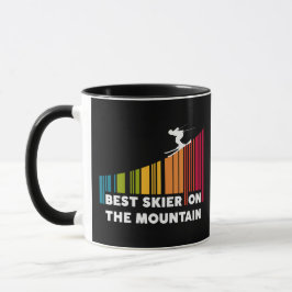 Cooles Barcode Design Bester Skifahrer auf dem Ber Tasse