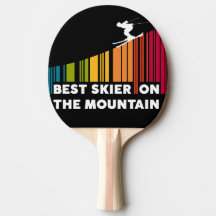 Cooles Barcode Design Bester Skifahrer auf dem Ber