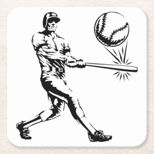 Cooles Baseball Player Untersetzer Set