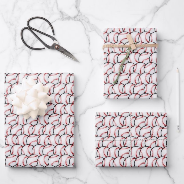 Cooles Baseball-Sportgeflecht Geschenkpapier Set (Vorderseite)