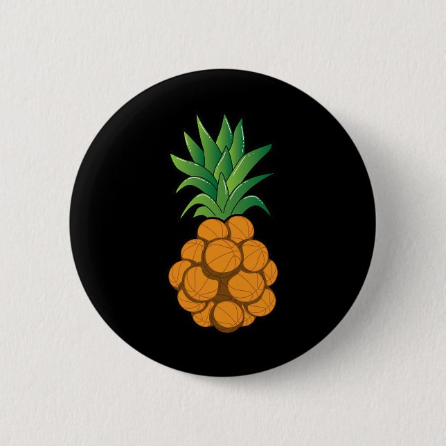 Cooles Basketball-Ananas-Design - Grafik Button (Vorderseite)