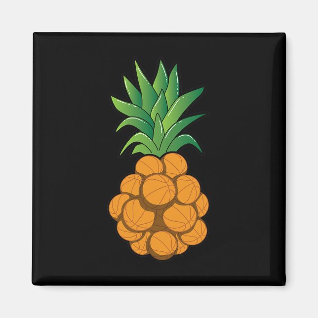 Cooles Basketball-Ananas-Design - Grafik Magnet (Vorne)
