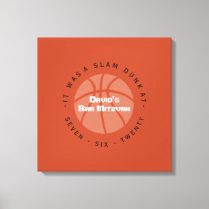 COOLES BASKETBALL Bar Mitzvah unterzeichnen herein Leinwanddruck