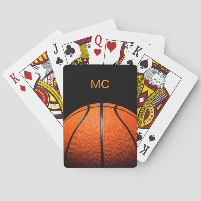 Cooles Basketball-Monogramm Spielkarten (Rückseite)