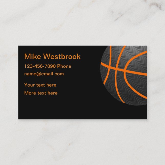 Cooles Basketball-Sportthema Visitenkarte (Vorderseite)
