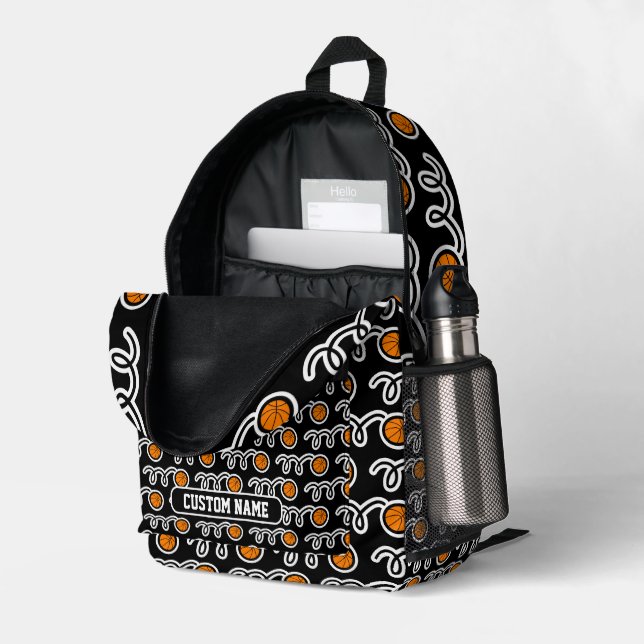 Cooles Basketballmuster, kundenspezifischer Kinder Bedruckter Rucksack (Rückseitige Ecke links (Offen) )