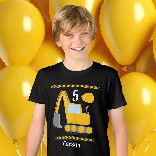 Cooles Baufahrzeug Maßkügelchen Geburtstag Tri-Blend Shirt (Von Creator hochgeladen)