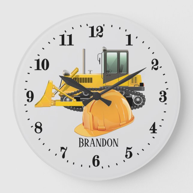 cooles Baugräber hinzufügen Große Wanduhr (Vorderseite)