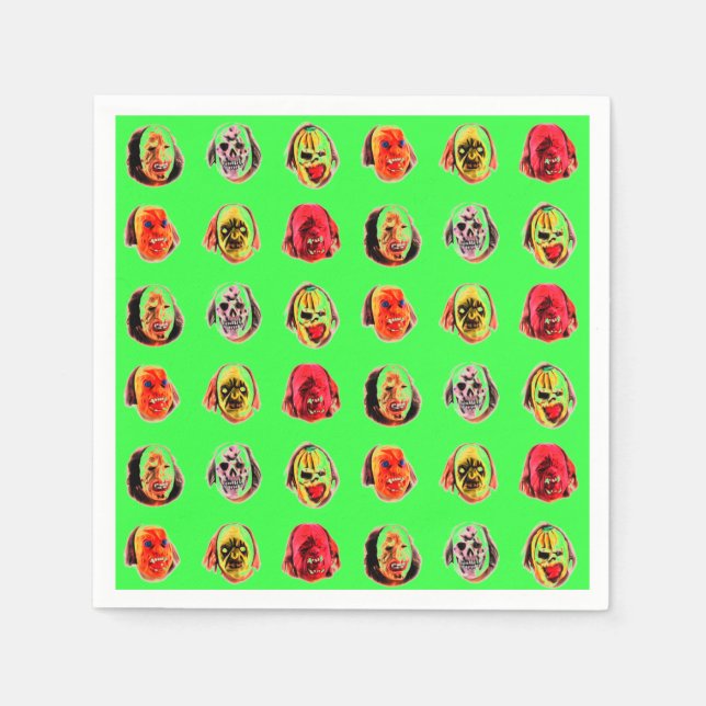 Cooles Beängstigendes Maskenmuster Serviette (Vorderseite)