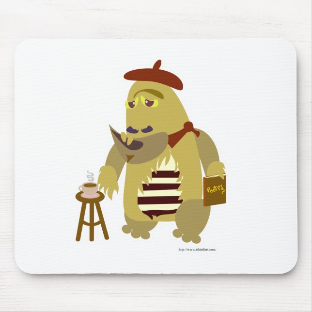 Cooles Beatnik Monster Cartoon Charakter Spaß Kuns Mousepad (Vorne)