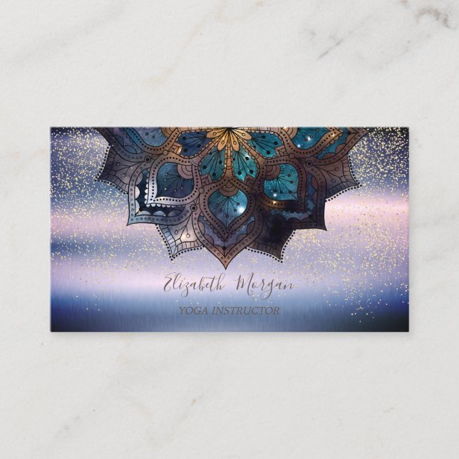 Cooles Berufliches Elegant Mandala, Confetti Yoga Visitenkarte (Vorderseite)
